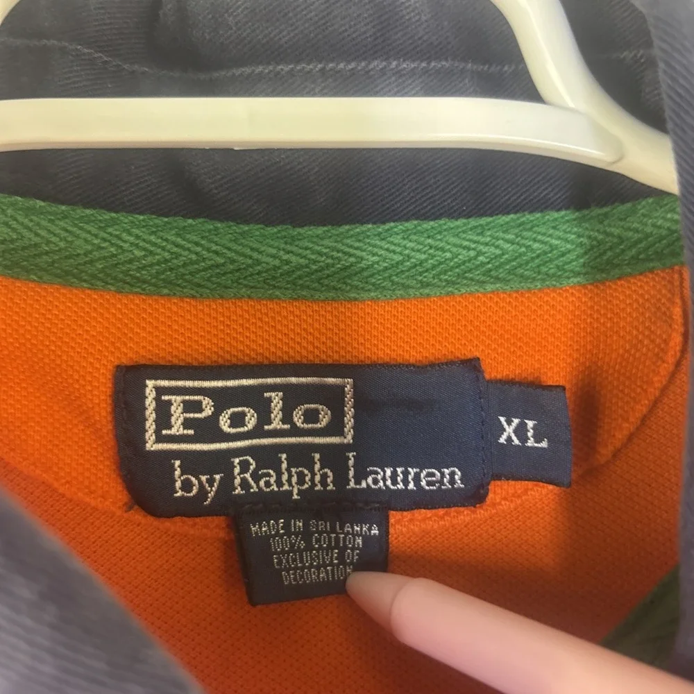 Polo Ralph Lauren Big Pony Polo Rugby Shirt Size XL vtg 90s single stitch vented